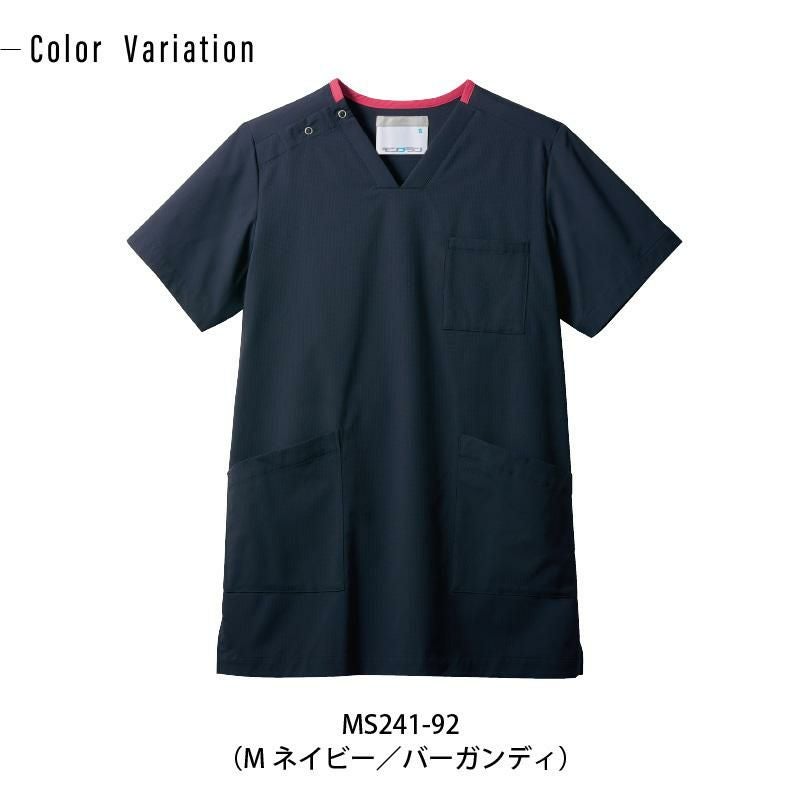 スクラブ 半袖 介護 医療 男女兼用[MS241-22/住商モンブラン]（S-3L）