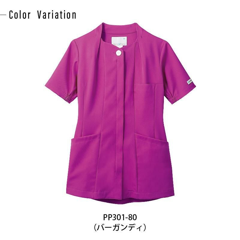ナースジャケット 半袖 介護 医療 女性用[PP301-10/住商モンブラン]（S-3L）