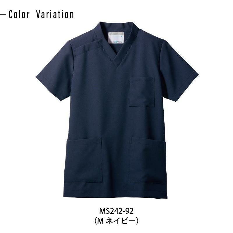 スクラブ 半袖 介護 医療 男女兼用[MS242-00/住商モンブラン]（S-3L）
