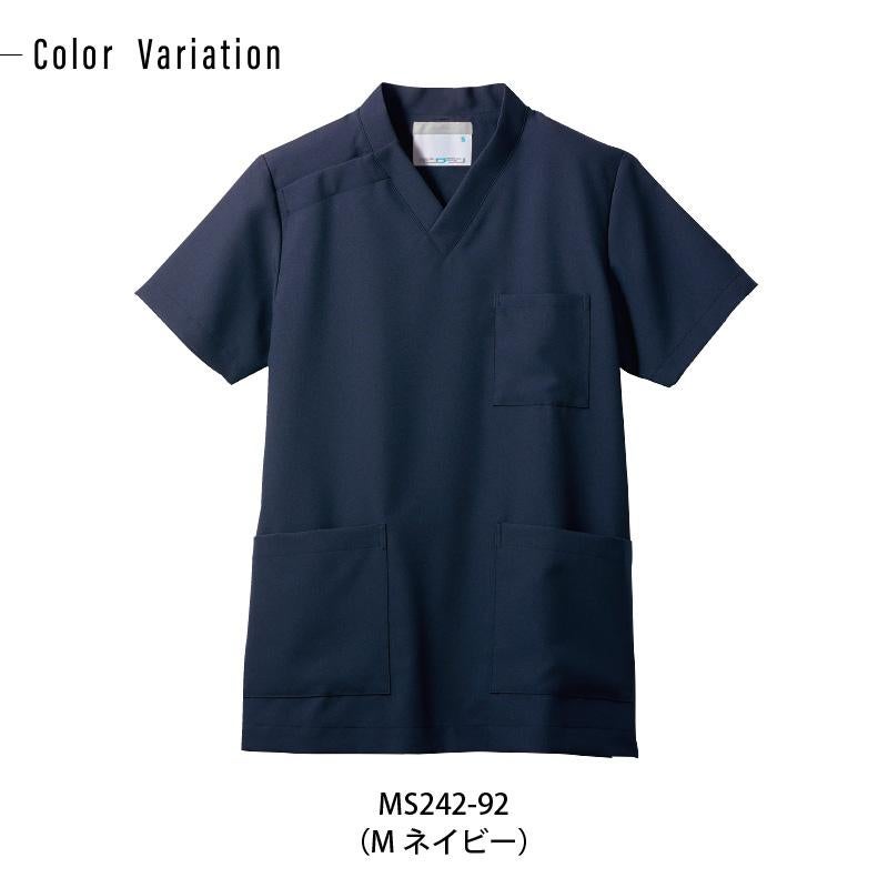 スクラブ 半袖 介護 医療 男女兼用[MS242-00/住商モンブラン]（S-3L）