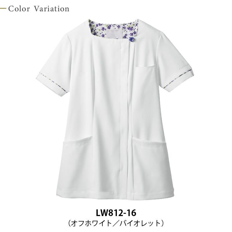 ナースジャケット 半袖 介護 医療 女性用[LW812-12/住商モンブラン]（S-3L）