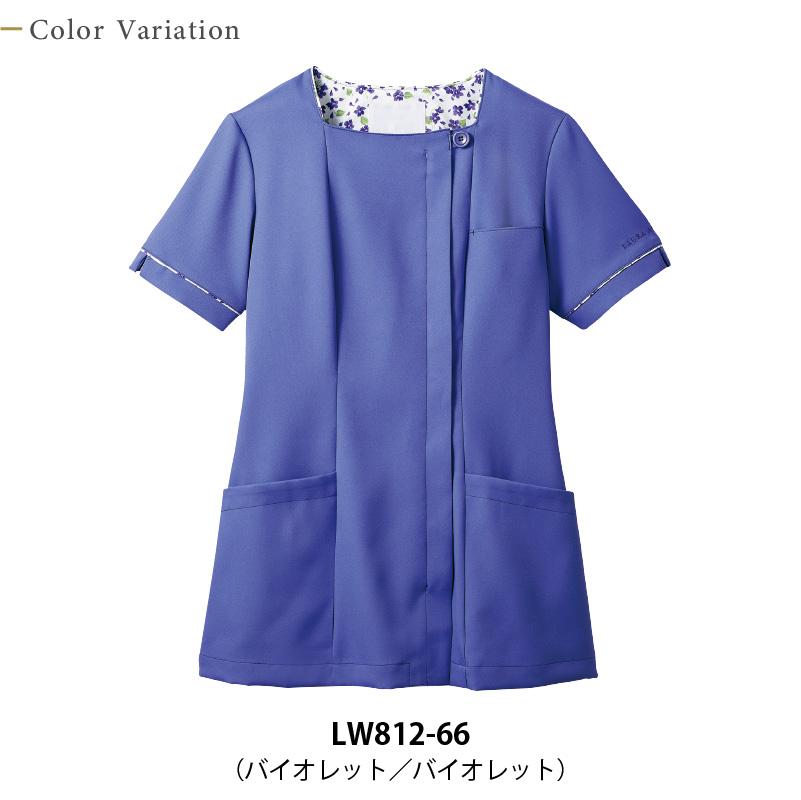 ナースジャケット 半袖 介護 医療 女性用[LW812-12/住商モンブラン]（S-3L）