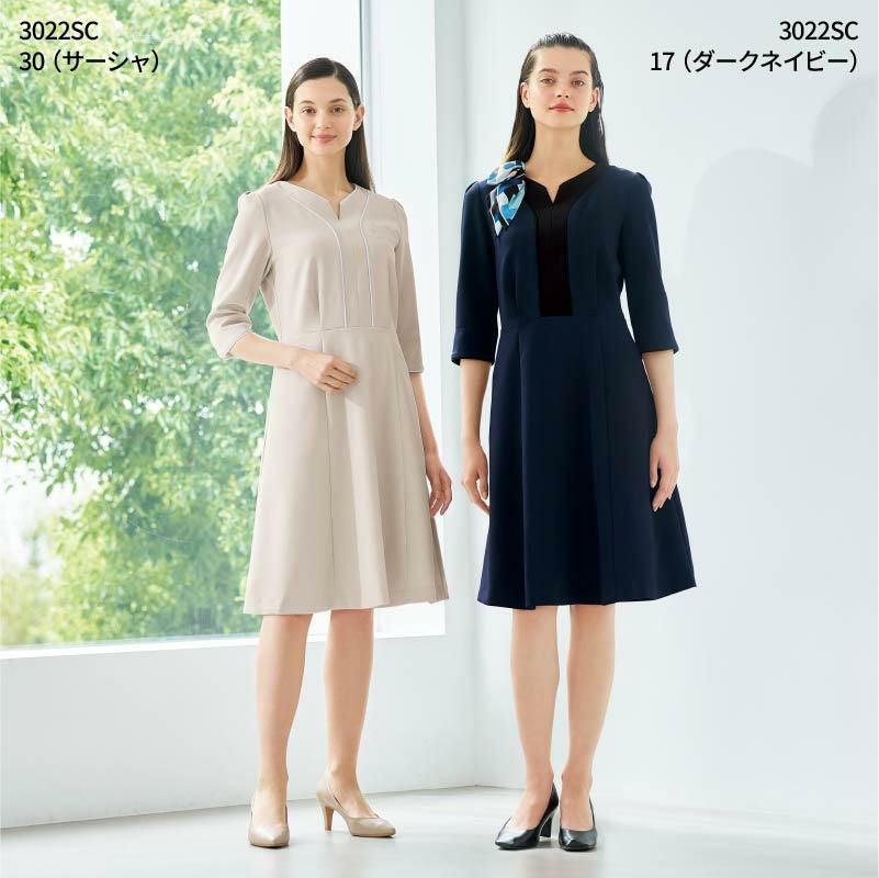 ワンピース（5分袖） 女性用[3022SC/フォーク]（SS-4L）