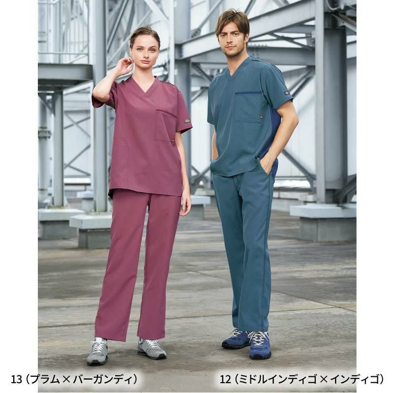 スクラブ+ストレートパンツ 上下セット ディッキーズ[フォーク/CK704