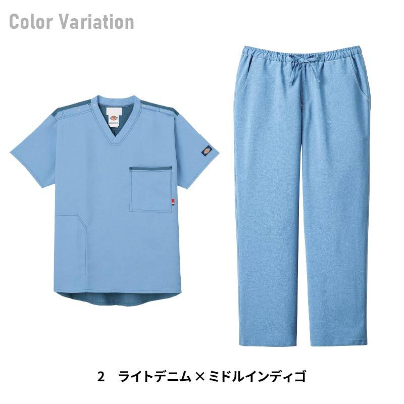 スクラブ+ストレートパンツ 上下セット ディッキーズ[フォーク/CK704