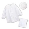 【3点セット】給食白衣 SET601-01 オリジナル 前ボタンA型 （90-4L）