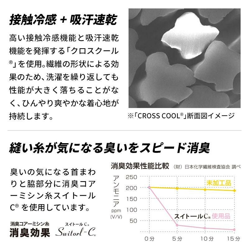 BT冷感・消臭パワーストレッチ 長袖バックハイネックシャツ（おたふく手袋/jw625）（M-3L）