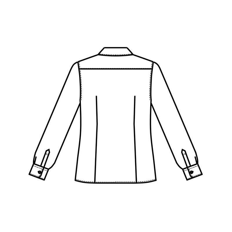 事務服 長袖ブラウス 無地・ノーアイロン・防汚 （アイトス/AZ-HCB4101）5号～15号