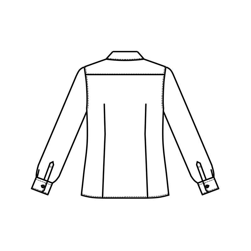 事務服 長袖ブラウス 無地・ノーアイロン・防汚 （アイトス/AZ-HCB4101）5号～15号
