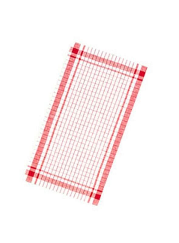 【10枚セット】格子柄麻混ダスター レッド 　40*72　H231R