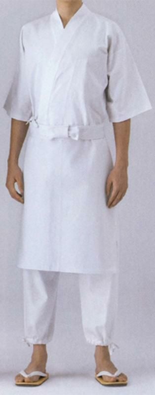 定番カラーのシンプル作務衣・パンツ（白）