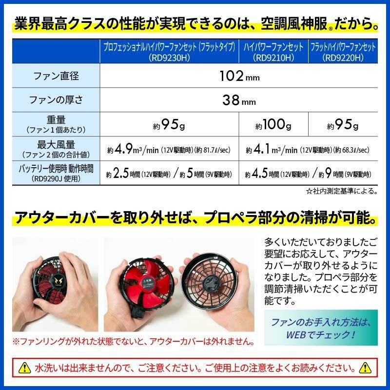 空調風神服 ファン＋バッテリーセット[RD9210H/RD9290J/サンエス