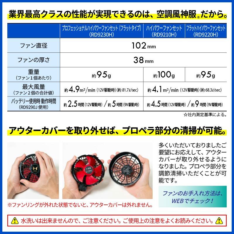 空調風神服 ファン＋バッテリーセット[RD9210H/RD9290J/サンエス 