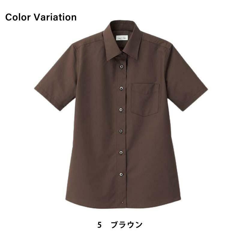 レディスレギュラーカラー半袖ブラウス [FB4036L/ボンマックス]（5-17号）