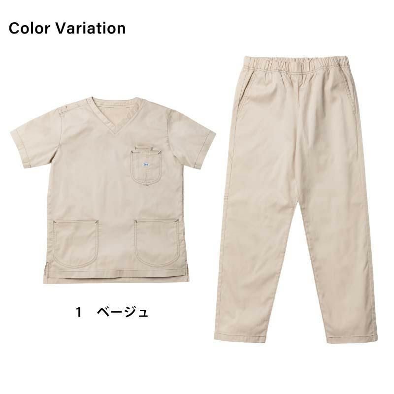 Lee スクラブ+パンツ 上下セット 医療 男女兼用[LMS49001,LMP69001