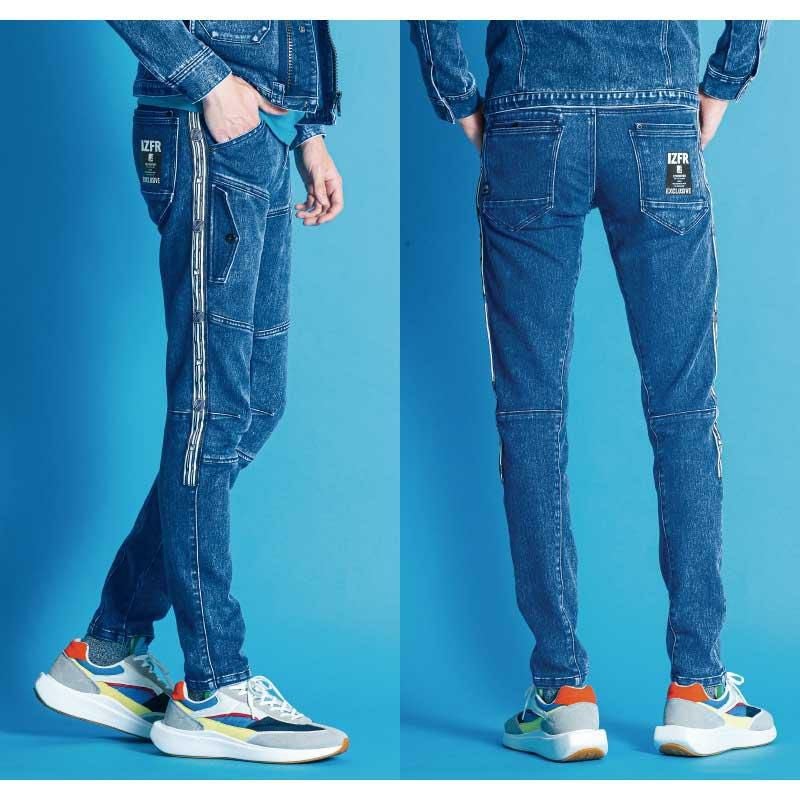 ストレッチ3Dデニムカーゴパンツ[アイズフロンティア/7012]（73-101）