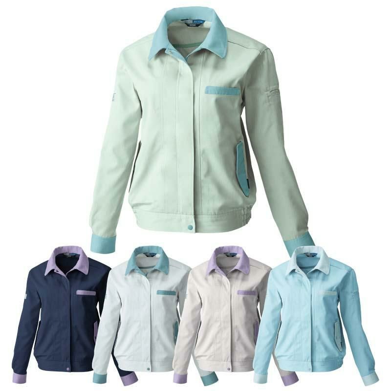 作業着 作業服 レディース 長袖ブルゾン ブルゾン 長袖 上着 秋冬 女性 制電 イージーケア ワークウェア 大きいサイズ 6L ネイビー 紺 グレー 桑和 4224 SOWA