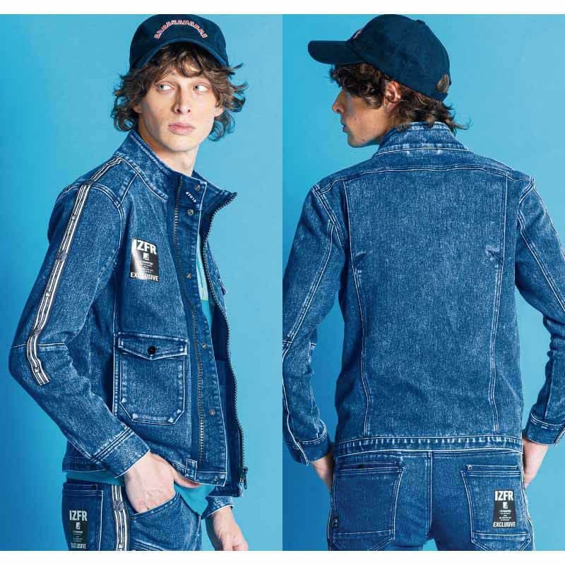 ストレッチ3Dデニムワークジャケット+ストレッチ3Dデニムカーゴパンツ 上下セット[アイズフロンティア/7010,7012]