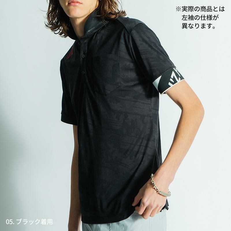 接触冷感ナイロンジャガード半袖ポロシャツ[アイズフロンティア/116]（S-4L）