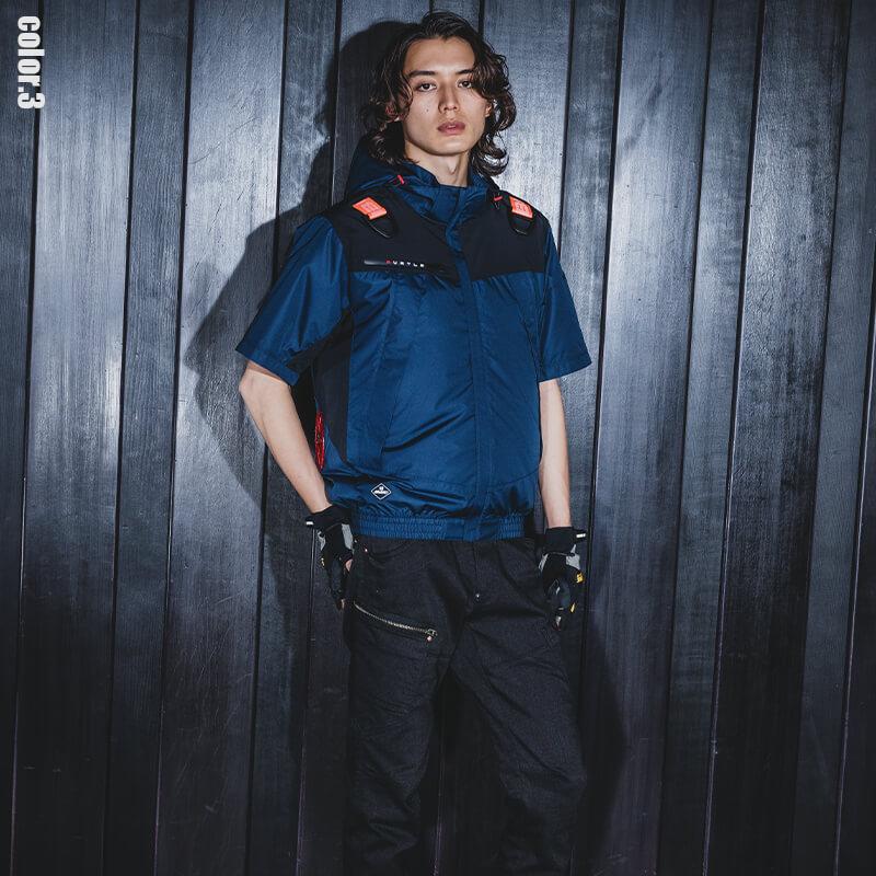 【服単品】エアークラフト ACフーディ半袖ジャケット(ユニセックス)[バートル/AC1196]