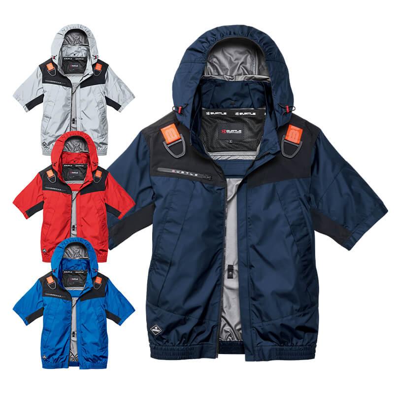 【服単品】エアークラフト ACフーディ半袖ジャケット(ユニセックス)[バートル/AC1196]