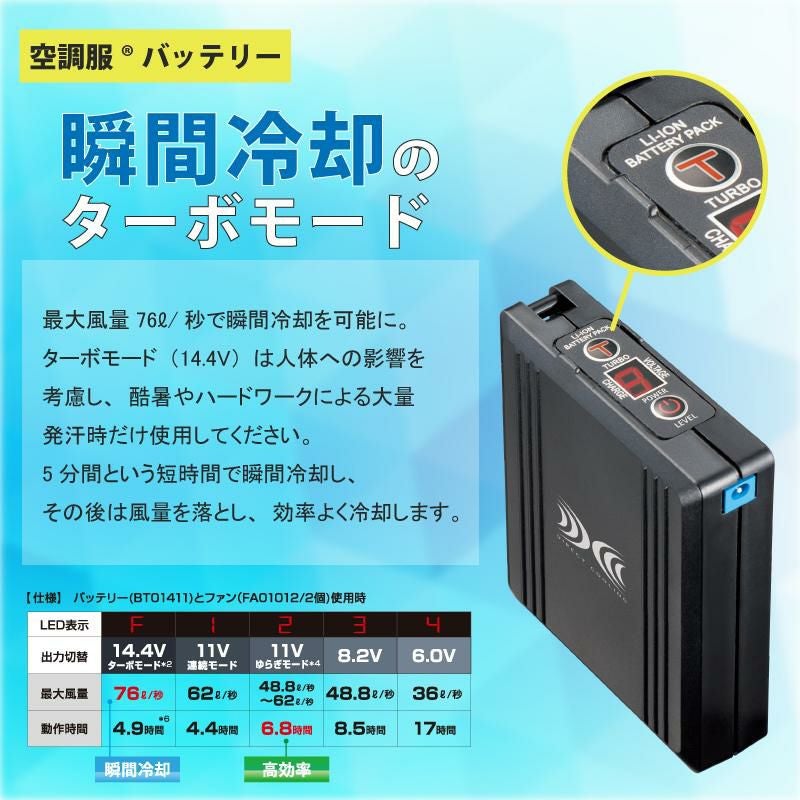 空調服 パワーファン・バッテリーセット[ジーベック/SK00012]｜作業服
