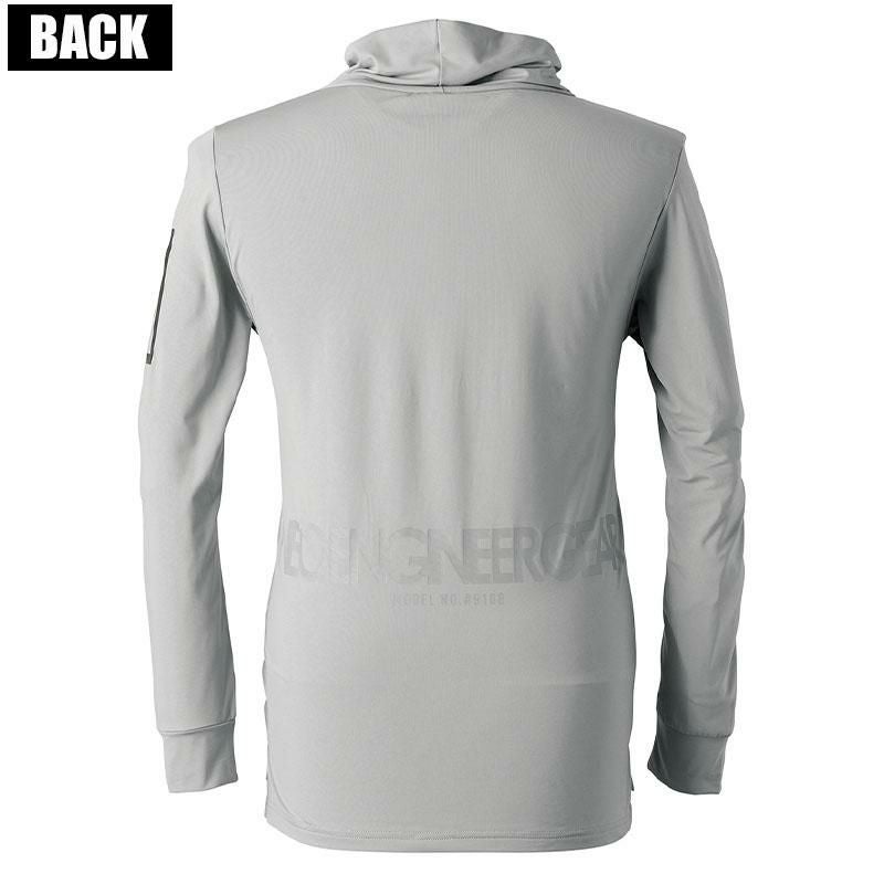 裏起毛ストレッチ長袖アフガンネックシャツ[アイズフロンティア/9108](S-3L)