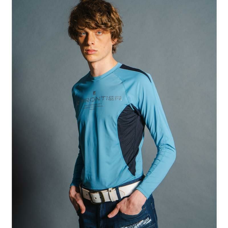 冷感・遮熱・消臭 コンプレッションクルーネックシャツ[アイズフロンティア/209]（S-XL）