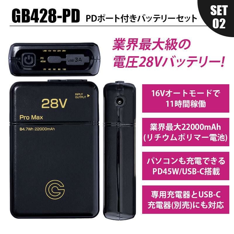 GB-POWER GBパワー 28V ファンセット+バッテリーセット[長信ジャパン 