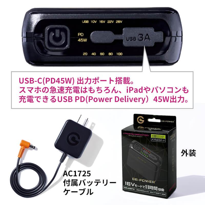 GB-POWER GBパワー 28V ファンセット+バッテリーセット[長信ジャパン 