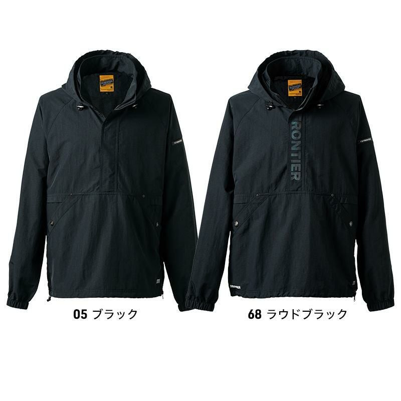 【iroiro】グログランナイロンフーデットパーカー ストレッチ・ナイロンパーカー(防風)(はっ水) [KURO-32134]│名入れ