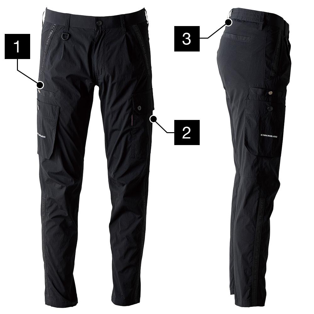 アイズフロンティア 3132 ウィローリップストレッチカーゴパンツ